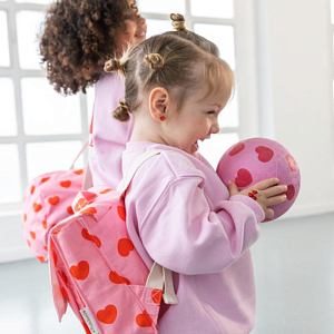 Рюкзак школьный текстильный Ratatam "Hearts", розовые сердца